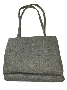J Ferrar Gray Wool-Blend Minimalist Dual Handle Tote Bag